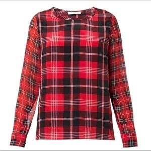 Equipment Femme Liam Silk Plaid Top